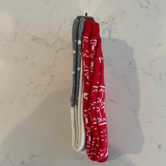 K. Bell Womens 2 Pairs Theme Polyester Spandex Socks Red Wht Grey Blk Sz OS NWT - Picture 2 of 6